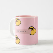 Personalized Cool Yellow Rubber Duck Pattern ツートーンマグカップ (正面左)