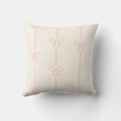 Personalized Coquette Blush Pink Bow Ribbon クッション (裏面)