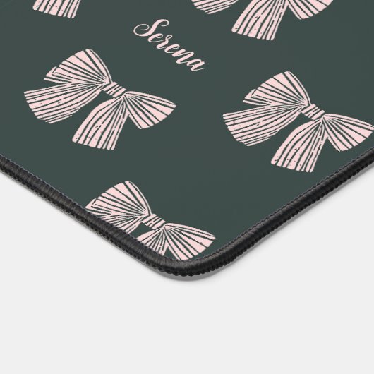 Personalized Coquette Bow デスクマット (コーナー)