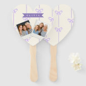 Personalized Coquette Bow Name Girly Aesthetic ハンドファン (正面&裏面)