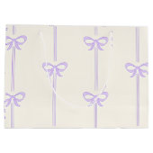 Personalized Coquette Bow Name Girly Aesthetic ラージペーパーバッグ (裏面)