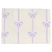 Personalized Coquette Bow Name Girly Aesthetic ラージペーパーバッグ (裏面)