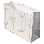 Personalized Coquette Bow Name Girly Aesthetic ラージペーパーバッグ (裏面アングル)