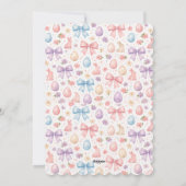 Personalized Coquette Bunny & Pink Bow Easter シーズンカード (裏面)