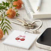 Personalized Coquette Cherry Bow Name  キーホルダー (正面右)