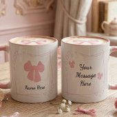 Personalized Coquette Pink Bow Coffee Mug マグカップ