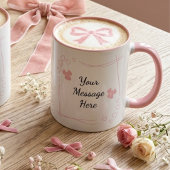 Personalized Coquette Pink Bow Coffee Mug マグカップ