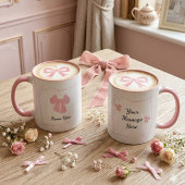 Personalized Coquette Pink Bow Coffee Mug マグカップ