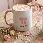 Personalized Coquette Pink Bow Coffee Mug マグカップ