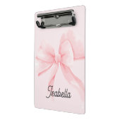 Personalized Coquette Pink Bow Girl ミニクリップボード (アングル2)