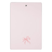 Personalized Coquette Pink Bow Girl ミニクリップボード (裏面)