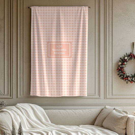 Personalized Coral Blanket Chic Gift for Her フリースブランケット