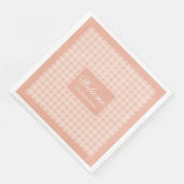 Personalized Coral Plaid Napkins Chic Table Style (コーナー)