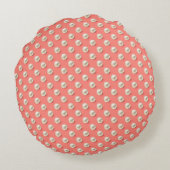 Personalized Coral Polka Dot Throw Pillow  ラウンドクッション (裏面)