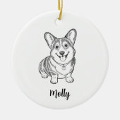 Personalized Corgi Dog Christmas セラミックオーナメント (正面)