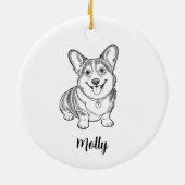 Personalized Corgi Dog Christmas セラミックオーナメント (裏面)