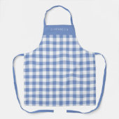 Personalized Cornflower Blue Gingham Check Pattern エプロン (正面)