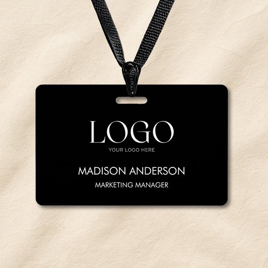 Personalized Corporate Business Logo Modern ID バッジ
