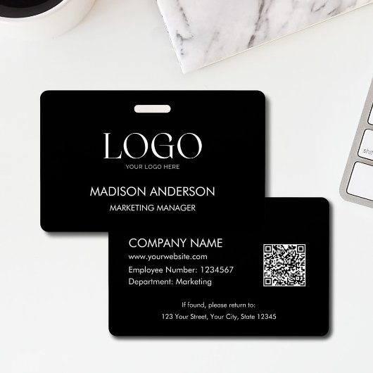 Personalized Corporate Business Logo Modern ID バッジ