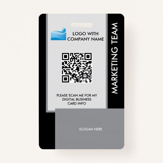 Personalized Corporate Employee ID Badge black バッジ (裏面)