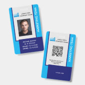 Personalized Corporate Employee ID Badge Blue バッジ (正面&裏面)