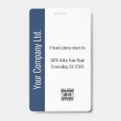 Personalized Corporate Employee ID Badge Blue バッジ (裏面)