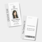 Personalized Corporate Employee ID Badge Gray バッジ (正面＆裏面)