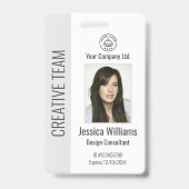 Personalized Corporate Employee ID Badge Gray バッジ (正面)