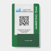 Personalized Corporate Employee ID Badge green バッジ (裏面)