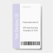 Personalized Corporate Employee ID Badge Lavender バッジ (裏面)