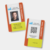 Personalized Corporate Employee ID Badge Orange バッジ (正面&裏面)