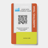 Personalized Corporate Employee ID Badge Orange バッジ (裏面)