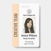 Personalized Corporate Employee ID Badge Peach バッジ (正面)