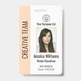 Personalized Corporate Employee ID Badge Peach バッジ