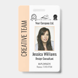 Personalized Corporate Employee ID Badge Peach バッジ