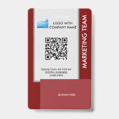 Personalized Corporate Employee ID Badge Red バッジ (裏面)