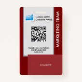 Personalized Corporate Employee ID Badge Red バッジ (裏面)