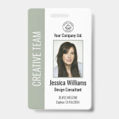 Personalized Corporate Employee ID Badge Sage バッジ (正面)
