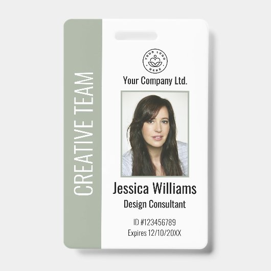 Personalized Corporate Employee ID Badge Sage バッジ (正面)