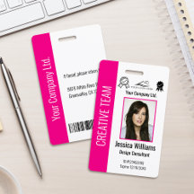 Personalized Corporate Employee ID Hot Pink