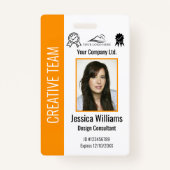 Personalized Corporate Employee ID Orange バッジ (正面)