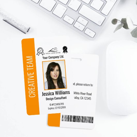 Personalized Corporate Employee ID Orange バッジ