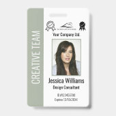Personalized Corporate Employee ID Sage Green バッジ (正面)