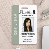 Personalized Corporate Employee ID Sage Green バッジ