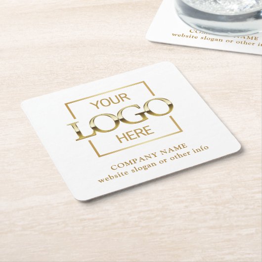 Personalized Corporate Logo Branded Promotional スクエアペーパーコースター (アングル)