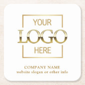 Personalized Corporate Logo Branded Promotional スクエアペーパーコースター (正面)