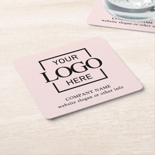 Personalized Corporate Logo Branded Promotional スクエアペーパーコースター (アングル)