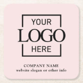 Personalized Corporate Logo Branded Promotional スクエアペーパーコースター (正面)