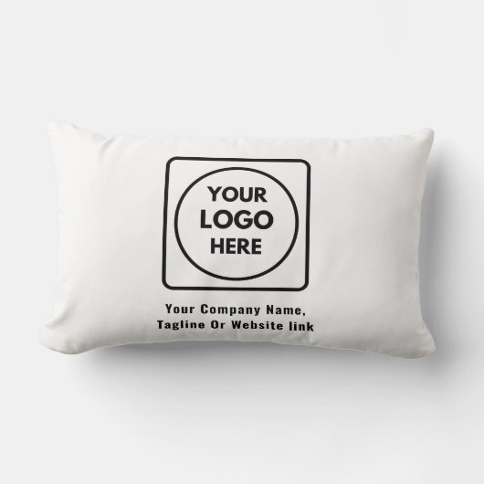 Personalized Corporate Logo Text Branding Lumbar  ランバークッション (正面)