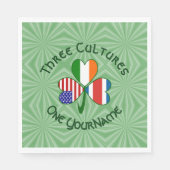 Personalized Costa Rican Irish American Shamrock スタンダードランチョンナプキン (正面)